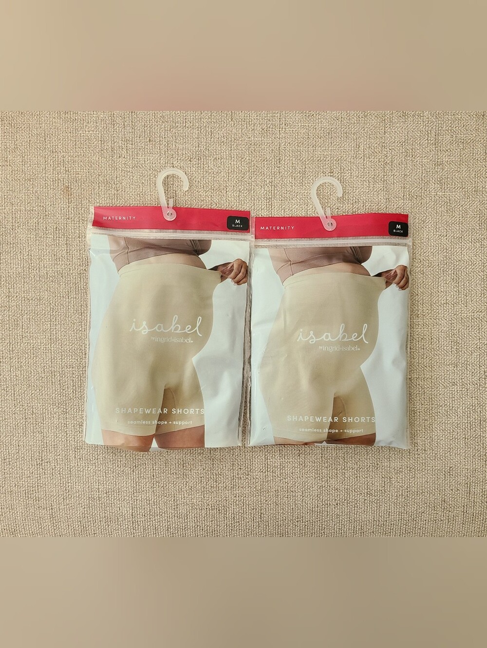 Ingrid + Isabel Seamless Shapewear Shorts, Medium - NEW BUNDLE OF 2 (Black)